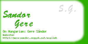 sandor gere business card