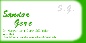 sandor gere business card